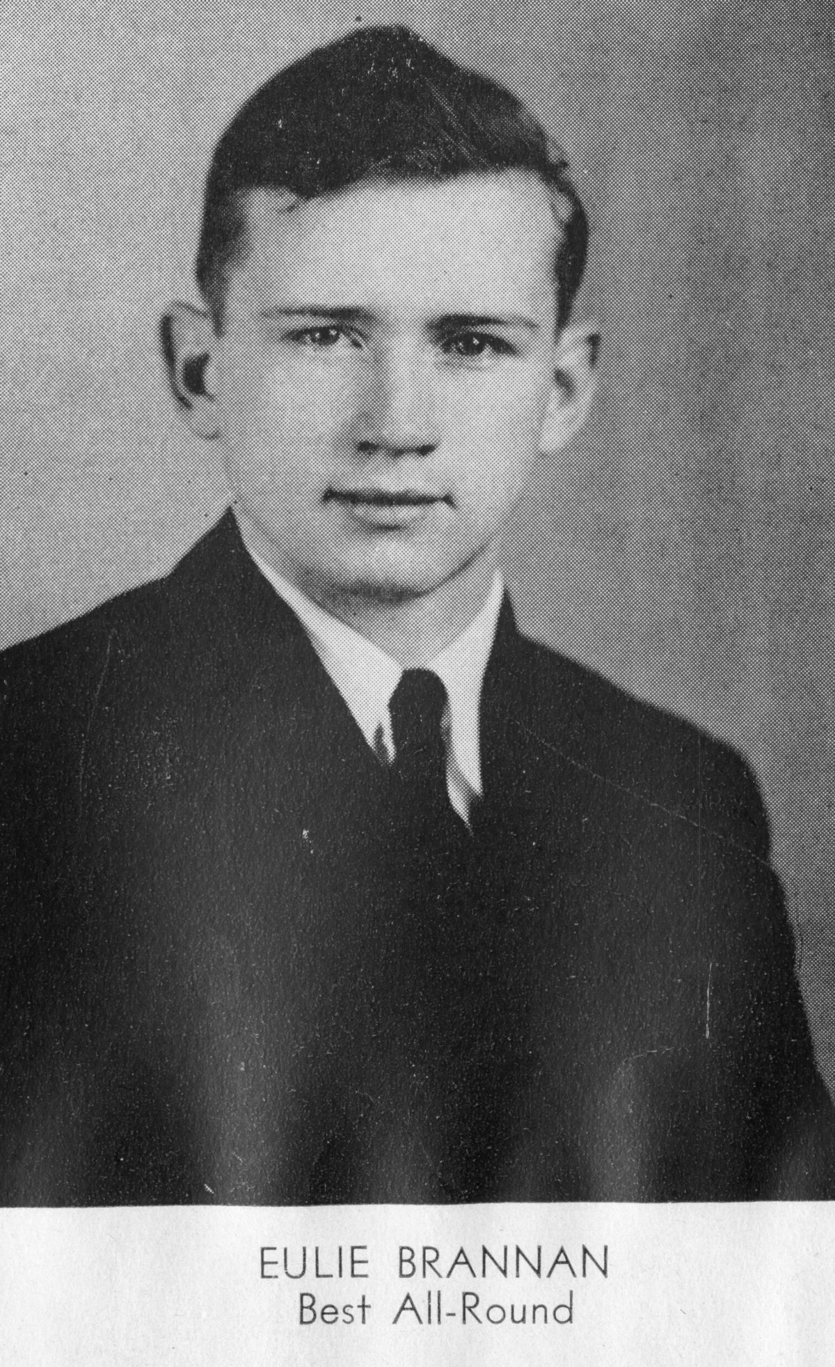 Yearbook photo of E.R. Brannan at Montgomery Bible College. 