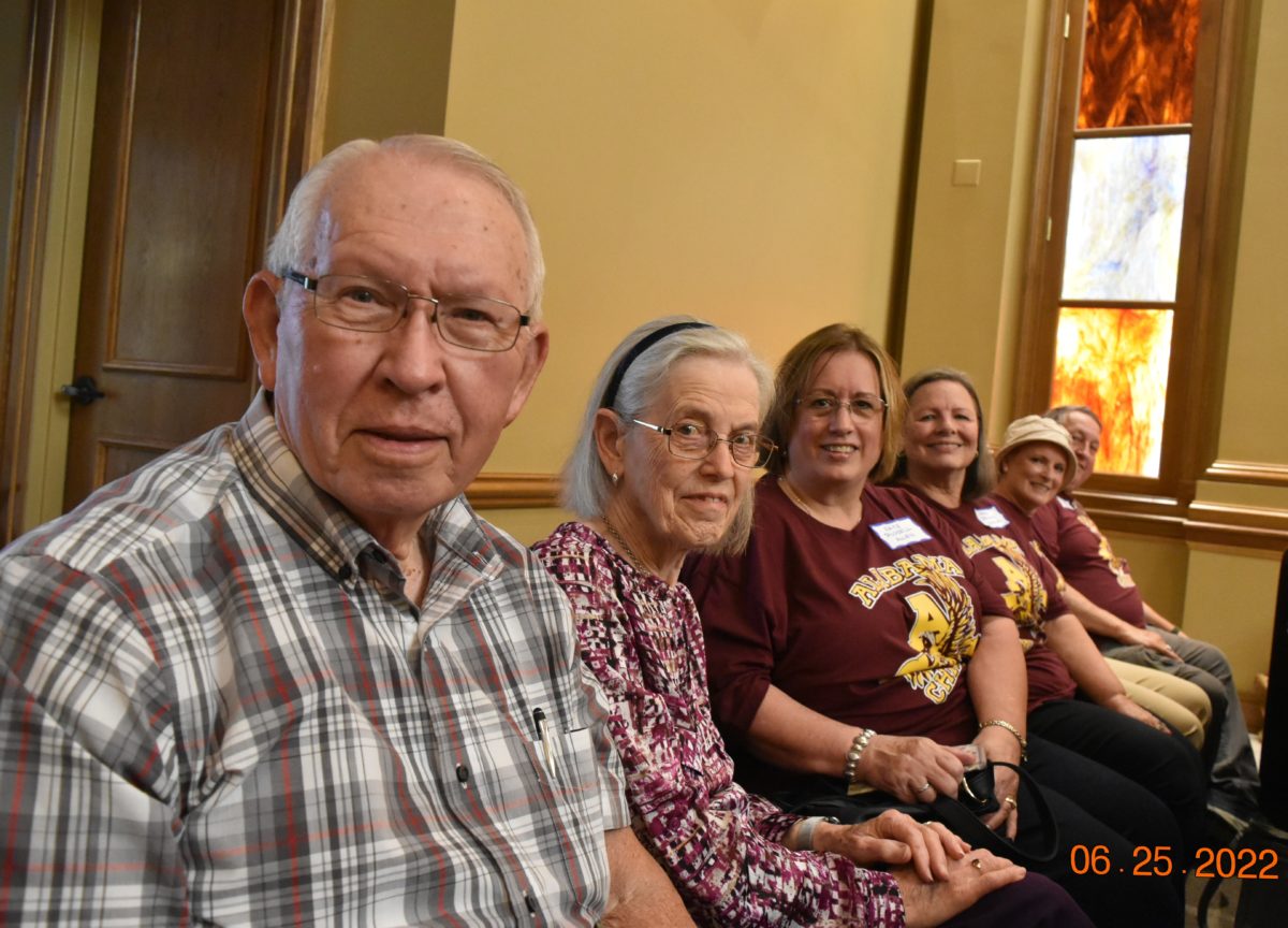 l-r Jesse and Patricia Russell, attended the ACC Summer Reunion with Faye Russell, Allen, Angi Gregory Easter, Darlene Salter Baxley and Terry Baxley.