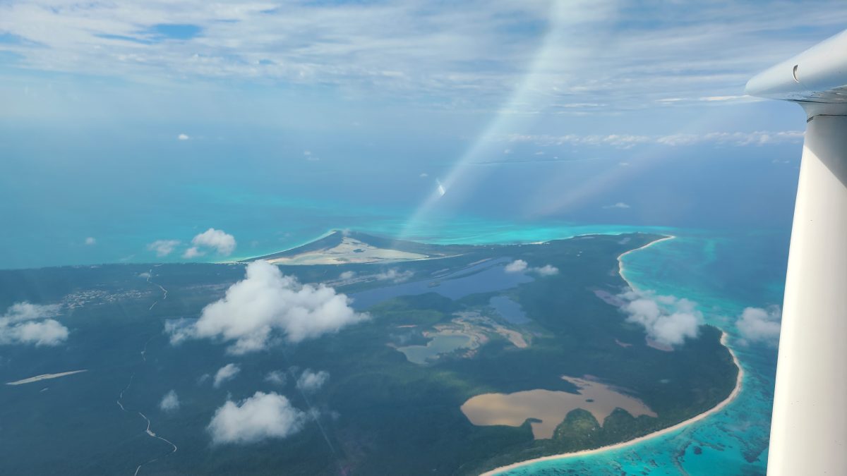 Arial shot of Andros Island, The Bahamas