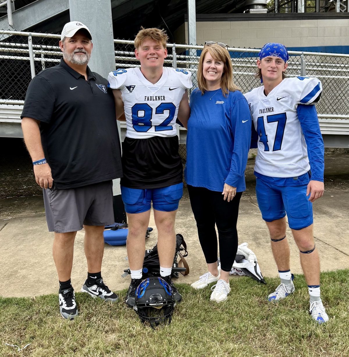The Knapp family during a Faulkner football game in 2025.