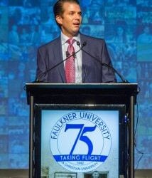Donald Trump, Jr. lauds Christian values at Faulkner's 75th anniversary Benefit Dinner
