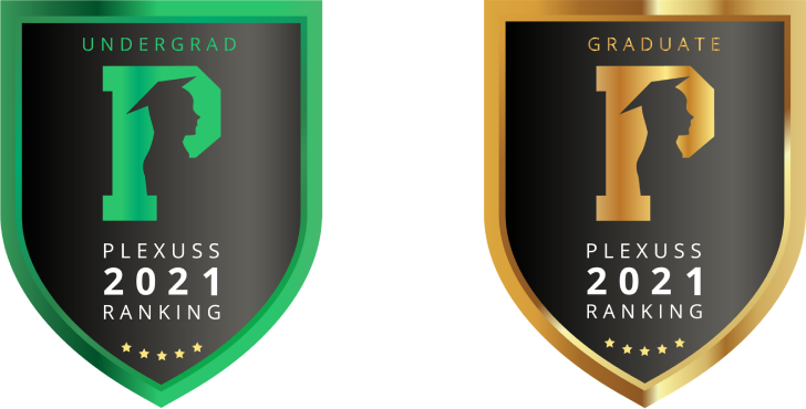 Plexuss badge for top Graduate and Undergraduate degree programs in 2021 ranking in Alabama.