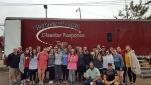 Faulkner University, Landmark Church & TROY - Christian Student Center teamed up with COC Disaster Response Team to serve the hurricane victims in Beaumont, Texas including Israel Afangideh, Rick Cochran, Kyle Keever, Zack McIntyre, Marco Antonio Blanchard Suarez, Dalton Gross, Nayla Contreras, Mady Bell, Jonathan Villa, Abbie Caroline McKee and Sarah Mae Bragg.