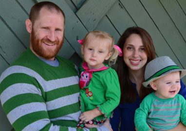 l-r Roberts and his wife Leigh and their two children, Adriana and Asher.