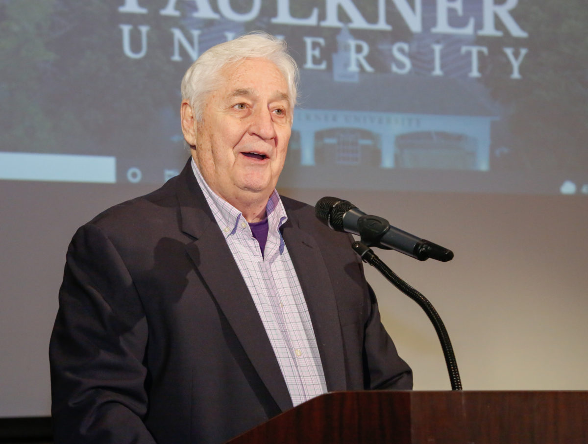 Joe Beam speaks after receiving his Alumnus of the Year award.
