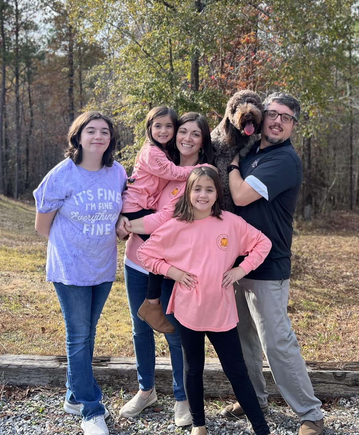 Brendan Chance poses for a family photo with his wife Jenny have three daughters, Katie Brooke, Lane, and Abby.
