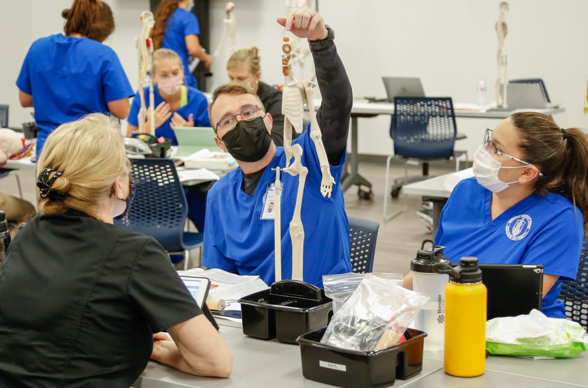 College of Health students conduct class in one of the new labs. 