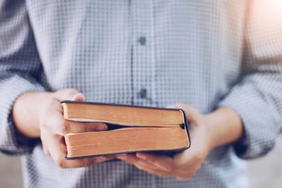 Man holding Bible