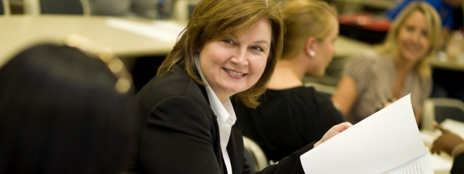 Professional woman in classroom