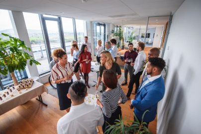 Business colleagues conversing at gathering