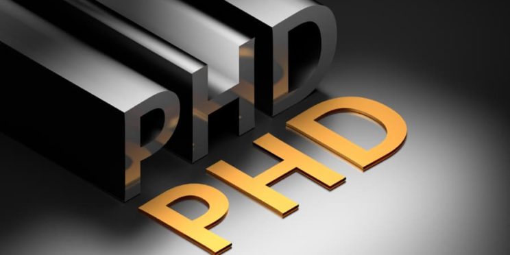 “Ph.D.” 3-D graphic