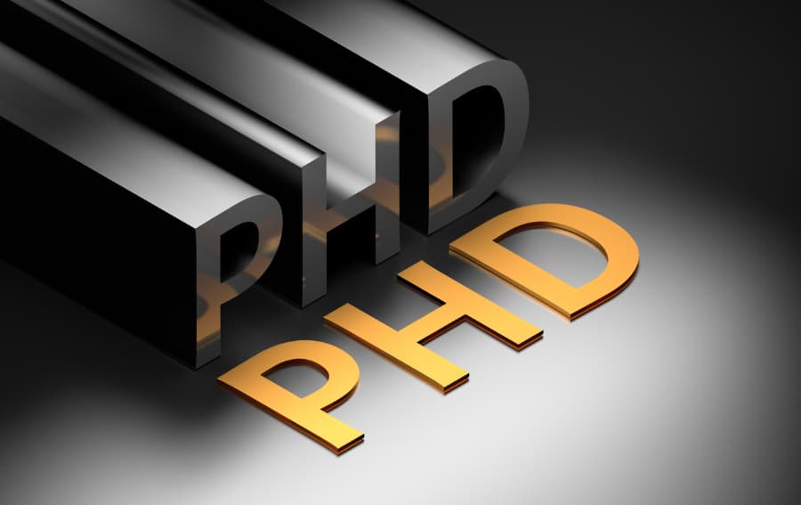 “Ph.D.” 3-D graphic