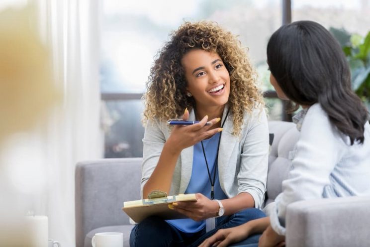 Encouraging therapist talks with client