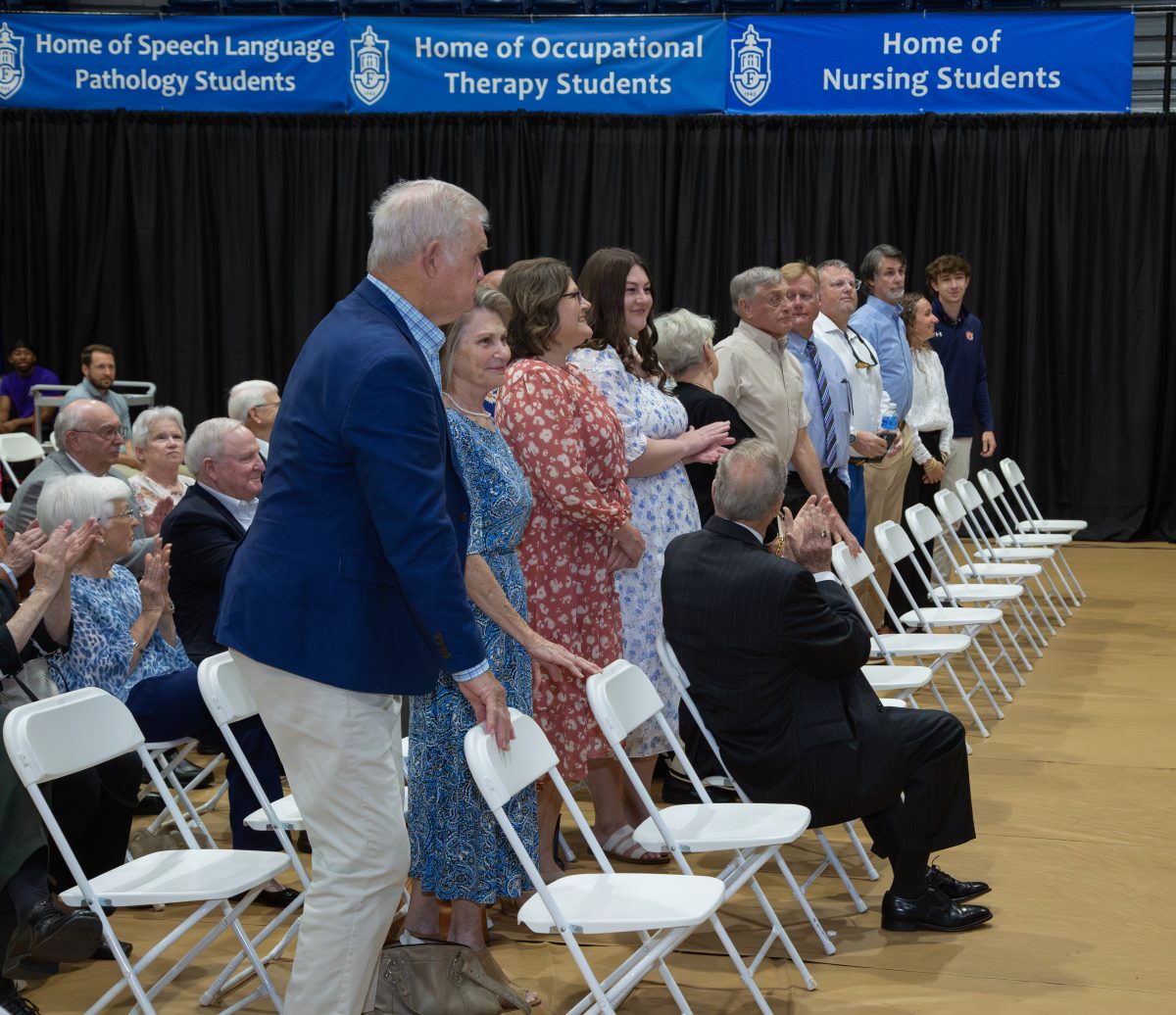 The family of Leonard Johnson attends Founders Day. l-r: Frank and Marilyn Terry, Kristi Hopper and Lauren Hopper Hood.