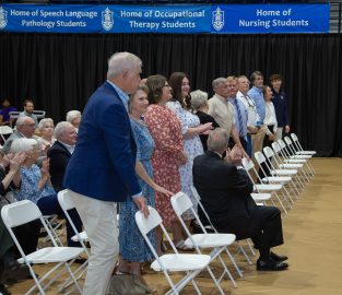 The family of Leonard Johnson attends Founders Day. l-r: Frank and Marilyn Terry, Kristi Hopper and Lauren Hopper Hood.
