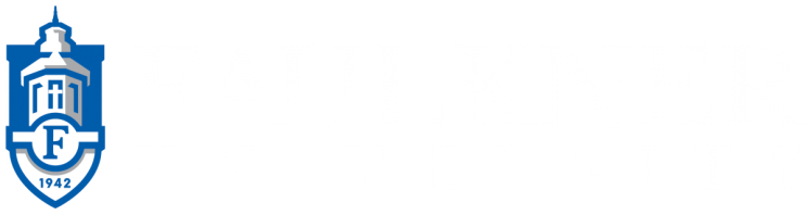 Faulkner University Logo with "Faulkner University" words, Optimized PNG