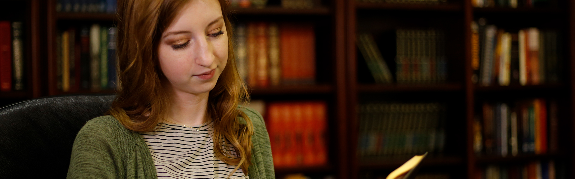 Female student reading