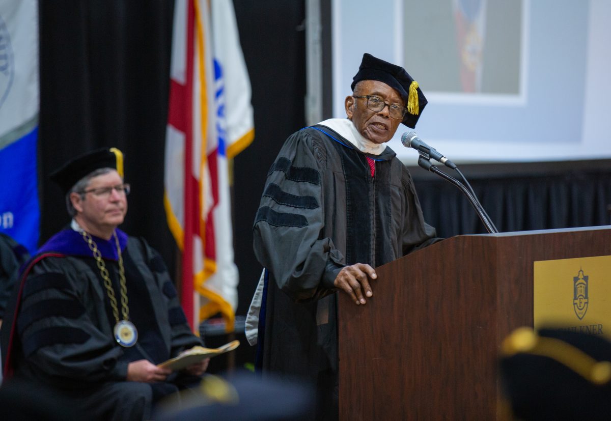 Dr. Fred Gray delivers the spring 2024 commencement speech.
