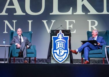 Trey Gowdy and President Mike Williams have a Q&A session at the 2020 Benefit Dinner.