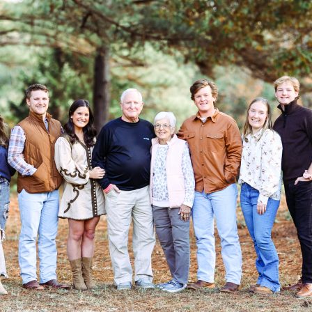 Billy and Kay Hilyer, center are surrounded by their grandchildren.