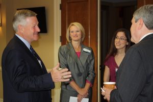 President Mike Williams talks before Faulkner University's first Autism Confernce on Sept. 29.