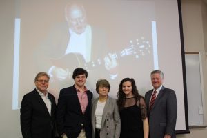 The family of Mark Churchwell were present when David Johnson, dean of the Harris College of Business announced the new Mark Churchwell Entrepreneurship award. 