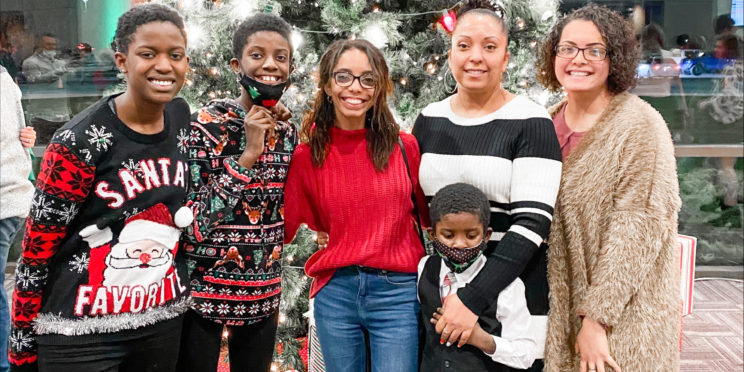 Nayla Contreras, center, poses with her family at Christmas.