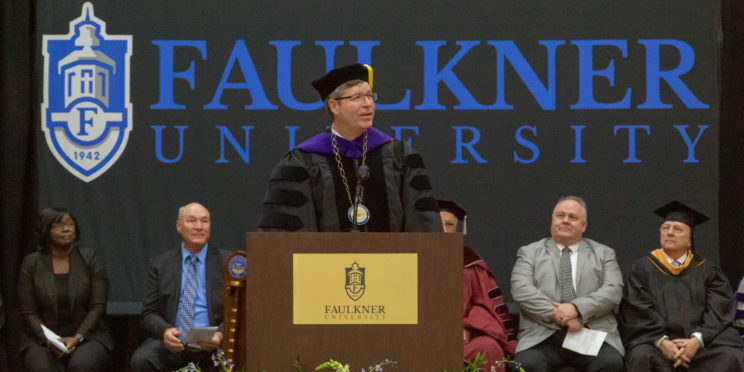 2) Newly inaugurated President Mitch Henry gives his address.