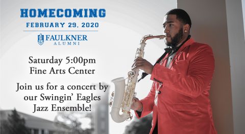 Jazz Ensemble info graphics for Faulkner Homecoming 2020