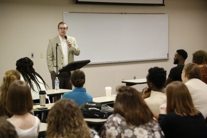 Neil Scott speaks during the 2019 Marketplace Faith Friday Forums.