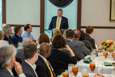 President Mike Williams speaks to the President's Circle during a luncheon on Feb. 27, 2020.