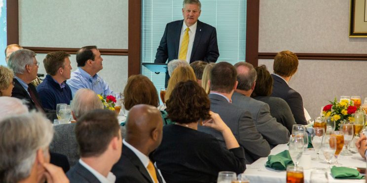 President Mike Williams speaks to the President's Circle during a luncheon on Feb. 27, 2020.