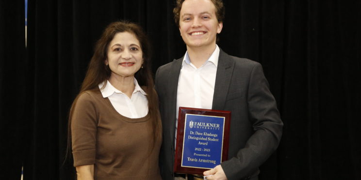 Dr. Rosie Khadanga presented the award to Travis Armstrong in honor of her late husband.
