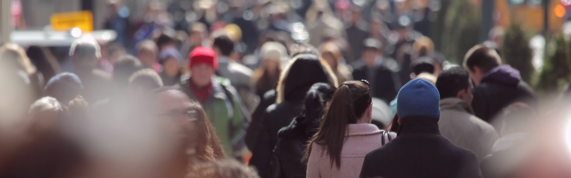 People walking on a busy street