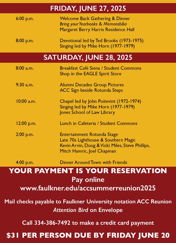 Summer Reunion schedule 2025
