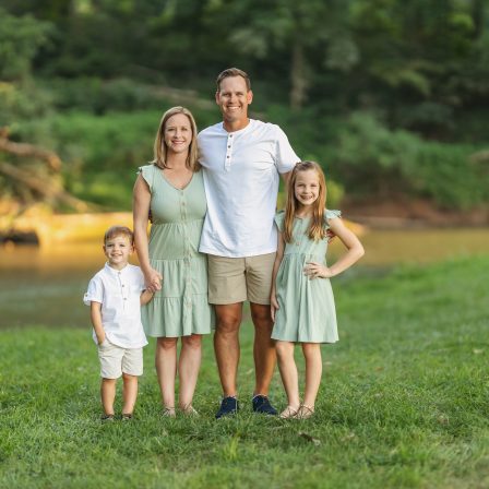 Teel Drew with wife Elizabeth and family.