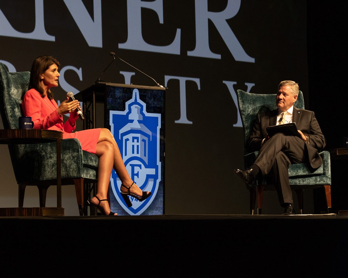 Nikki Haley speaks during Faulkner University's Annual Benefit Dinner on Oct. 3