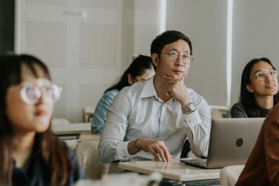 Master’s degree students learning in classroom