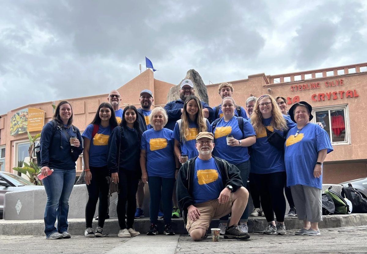Faulkner faculty, staff and alumni including Dr. Terry Brown, Ben and David Brown, Loye Moorer and Eliza Rillion pose with others from Vaughn Park Church of Christ during a mission trip to Mexico this summer. 