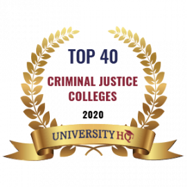 Top 40 Criminal Justice Colleges 2020 University HQ badge